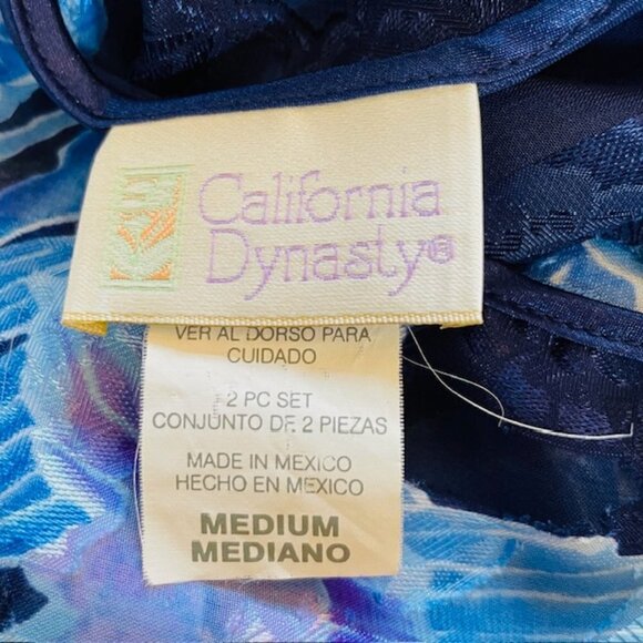 Vintage California Dynasty Satin Pajamas & Robe Floral Lingerie Set Medium - Picture 13 of 13